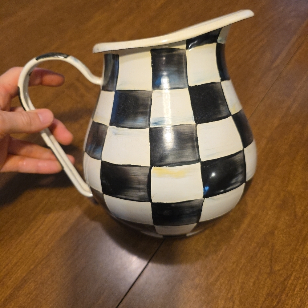 MacKenzie-Childs Courtly Check Enamel Pitcher